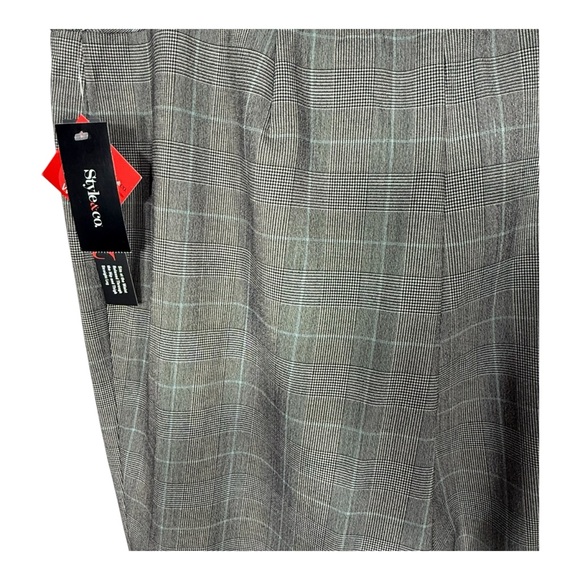 New Style & Co Julie Plaid Straight Leg Pants Size 12 - Picture 5 of 9